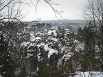 Blick auf die Rathener Felsenwelt