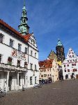 Rathaus und Stadtkirche St. Marien