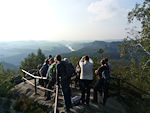 Blick elbabwärts zu den Schrammsteinen