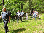 Wanderweg mit Ketten gesichert